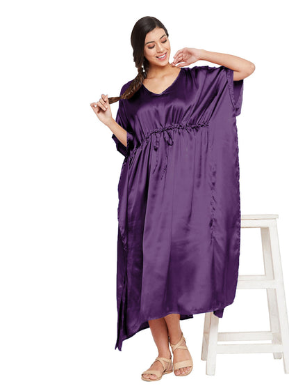 Solid Purple Kaftan: Ethnic Fusion Fashion