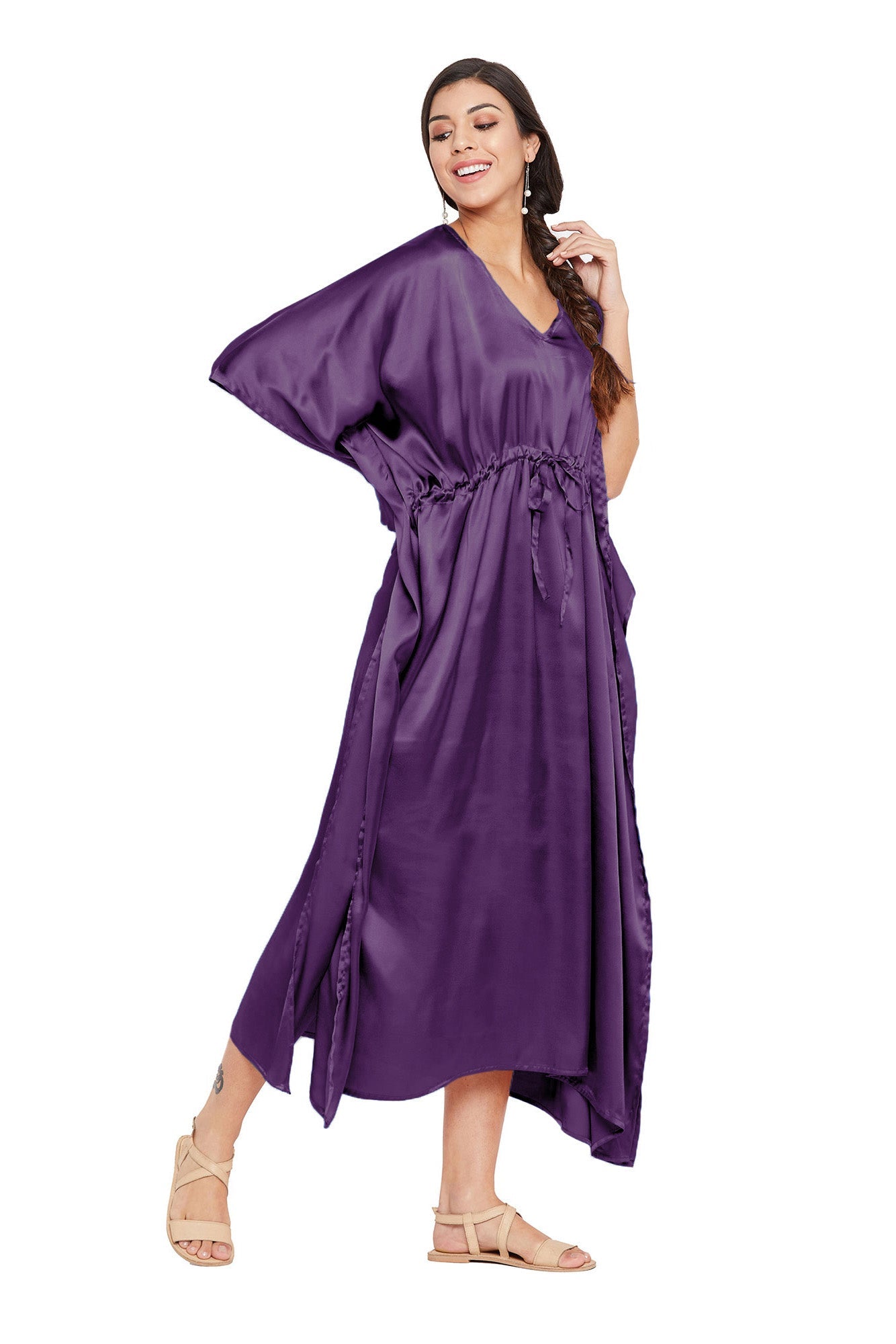 Solid Purple Kaftan: Ethnic Fusion Fashion