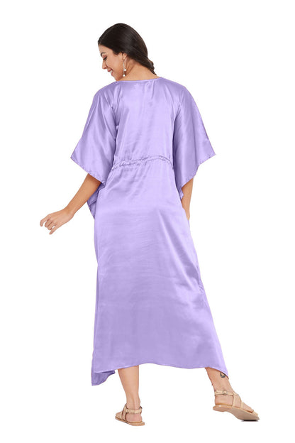 Purple Satin Kaftan: Regal Ethnic Wear