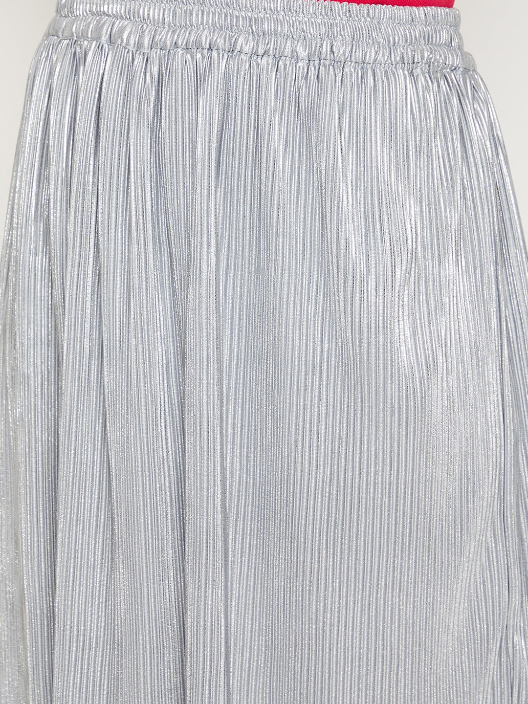 Poly Knit Pleated Mini Skirt - Light Blue